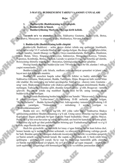 buddizm (buddaviylik) — DOCX