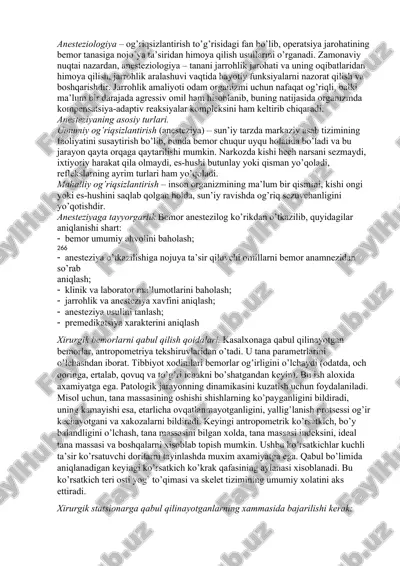 anesteziologiya — DOCX