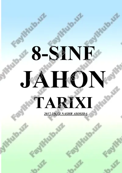 8- sinf jahon tarixidan mavzulashtirilgan test — PDF