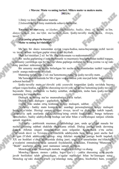 matn va uning turlari — DOCX