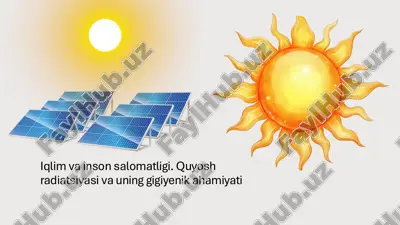 iqlim va inson salomatligi. quyosh radiatsiyasi va uning gigiyenik ahamiyati — PDF