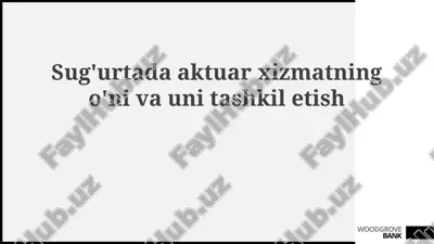 sug'urta aktuariy xizmati — PPTX