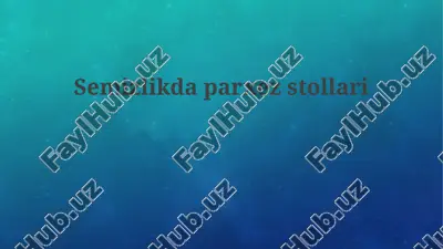 semizlik uchun parhez jadvallari — PPTX