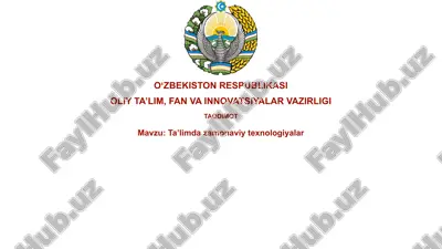 ta’limda zamonaviy texnologiyalar — PPTX