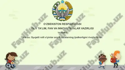 syujetli rolli o'yinlar — PPTX