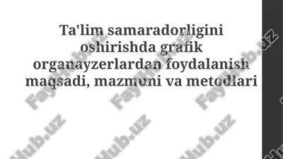 grafik tashkilotchilarning maqsadi va mazmuni — PPTX