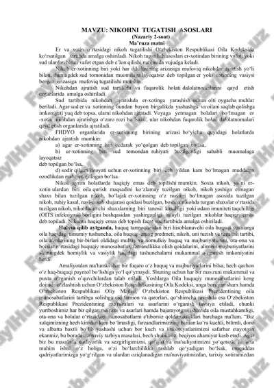 nikohni tugatish asoslari — DOCX