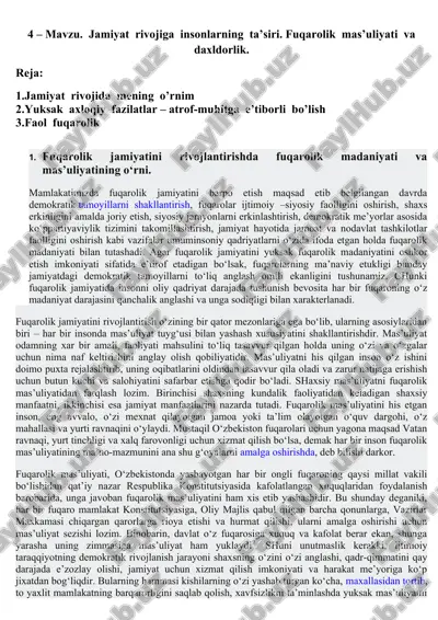 fuqarolik va daxldorlik — DOCX