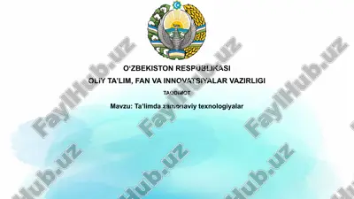 ta'limdagi zamonaviy texnologiyalar — PPTX