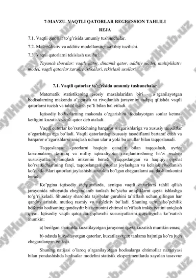 vaqtli qatorlar regression tahlili — DOCX