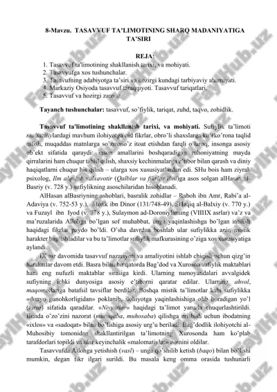 tasavvuf taʼlimoti — DOCX