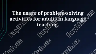 unlocking language skills: problem-solving in adult education — PPTX