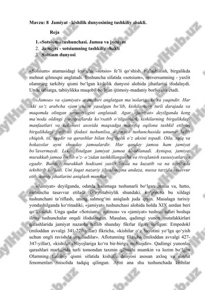sotsium va jamiyat — DOCX