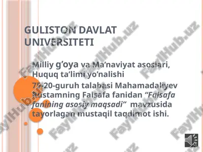 falsafa fanining asosiy maqsadi — PPTX
