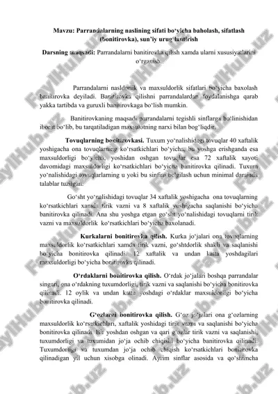 tovuqlar va kurkalar — DOCX