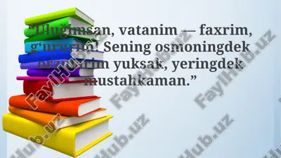 o'z vatanim – ulugʻimsan, faxrim, shon-shavkatim! — PPTX