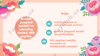 achish jarayoni va uning biologik asoslari — PPTX