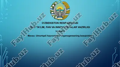 umurtqalihayvonlardaorganogenezningbosqichlari — PPTX