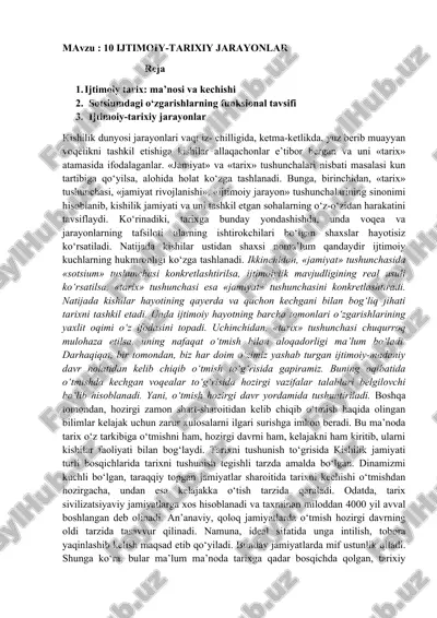 ijtimoiy-tarixiy jarayonlar — DOCX