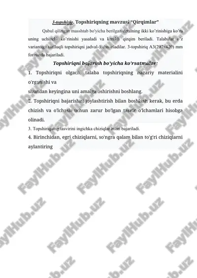 3-topshiriq. topshiriqning mavzusi “qirqimlar” — DOCX