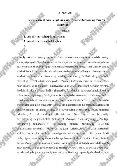 amaliy san’at fanini o’qitish — DOCX