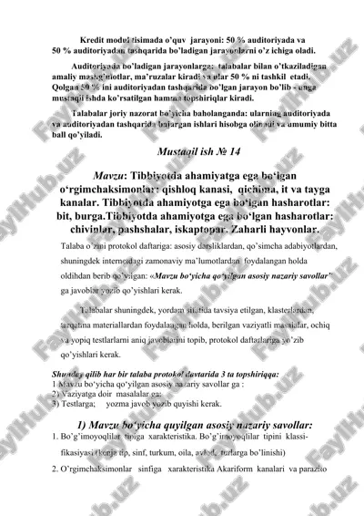 tibbiyotda ahamiyatga ega bo‘lgan o‘rgimchaksimonlar — DOCX