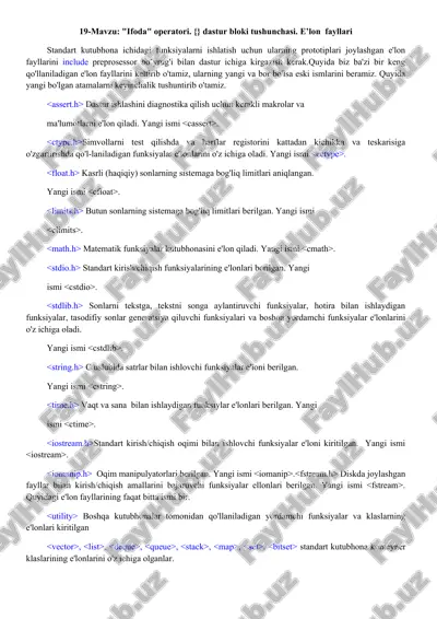"ifoda" operatori — DOCX