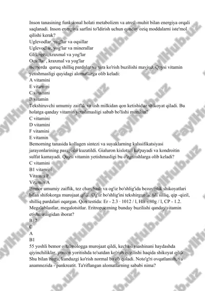 inson energiyasi ustida — DOCX