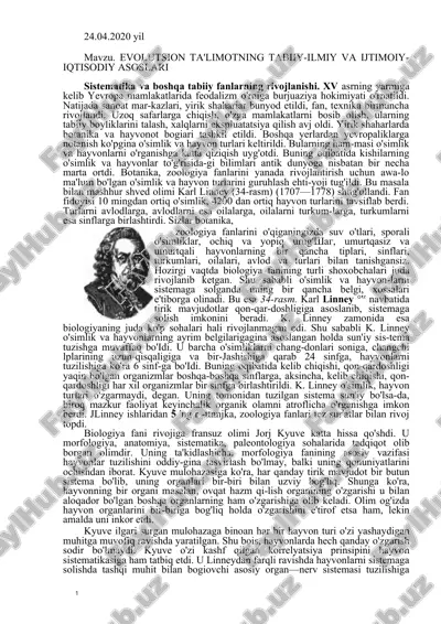 evolutsion ta'limotning tabiiy-ilmiy va ijtimoiy-iqtisodiy asoslari — DOCX