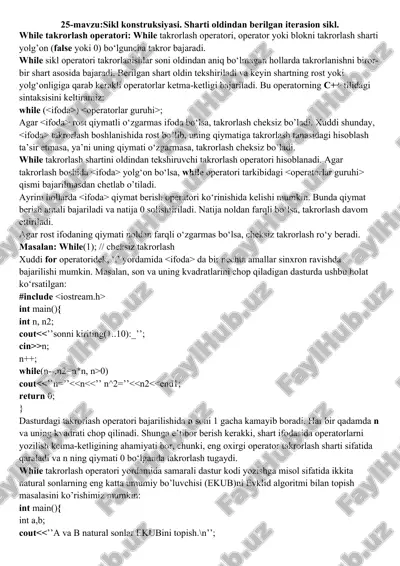 sikl konstruksiyasi — DOCX