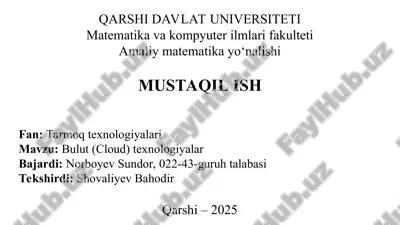 bulut(cloud) texnologiyalar — PPT