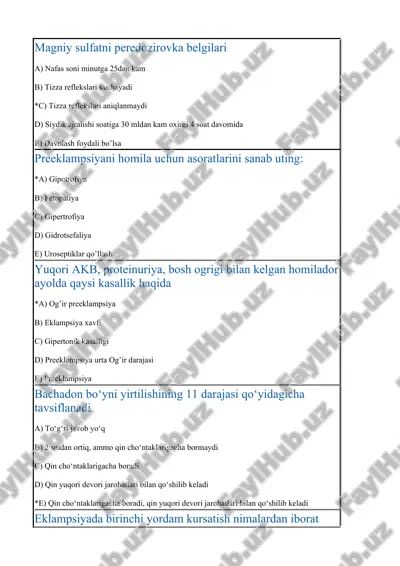 magniy sulfatni peredozirovka belgilari — DOCX