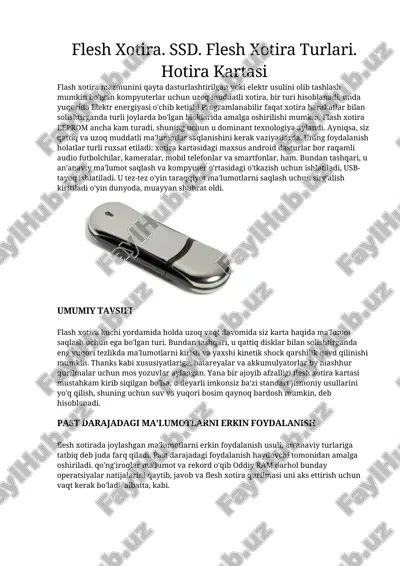 flash xotira — DOCX