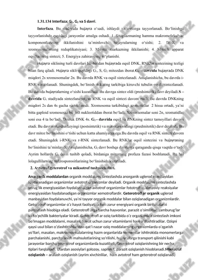 hujayra sikli davrlari — DOCX