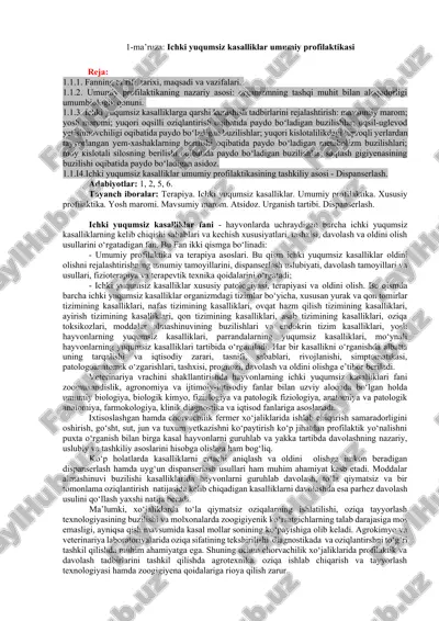 ichki yuqumsiz kasalliklar umumiy profilaktikasi — DOCX