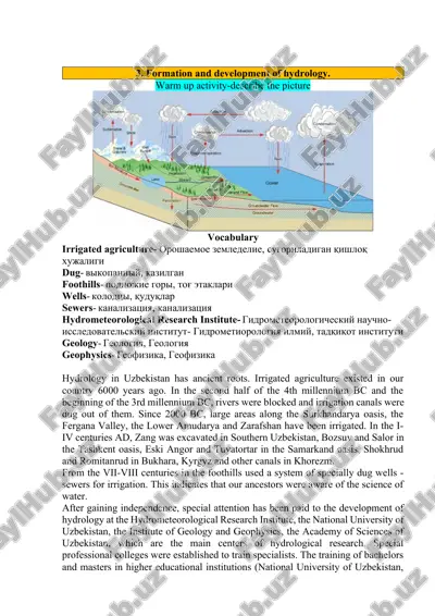 formation and development of hydrology — DOCX