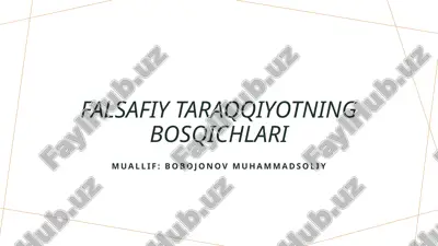 falsafiy taraqqiyotning bosqichlari — PPTX