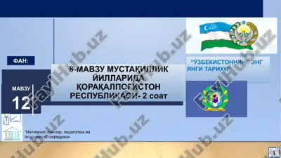 "uzbekistonning eng yangi tarixi" — PPTX