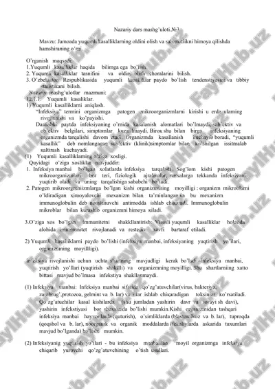 yuqumli kasalliklar — DOCX