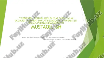 falsafada insonni tug'ilishi va o'lishi — PPTX