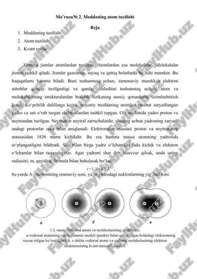 moddaning atom tuzilishi — DOCX