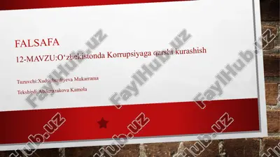 o‘zbekistondakorrupsiyagaqarshikurashish — PPTX