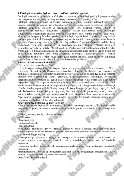 patologik anatomiya — DOCX