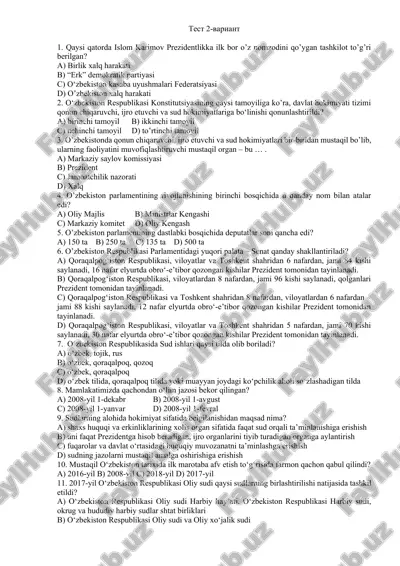 o'zbekiston respublikasi konstitutsiyasi — DOCX