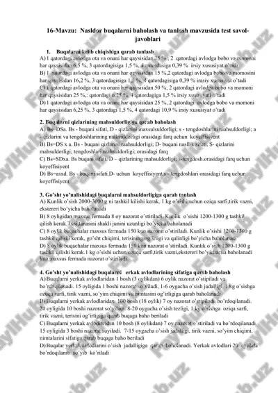 buqalarni baholash va tanlash — DOCX