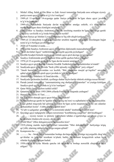 saudiya arabistonidagi siyosiy vaqt tarixi — DOCX