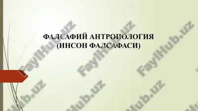 falsafiy antropologiya (inson falsafasi) — PPTX