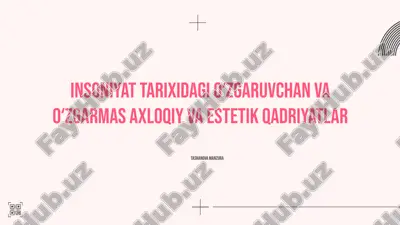 axloqiy va estetik qadriyatlar — PPTX