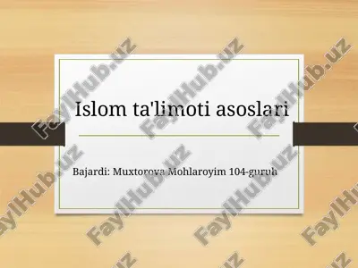 islomta'limotiasoslari — PPTX
