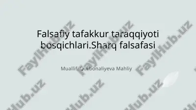 sharq falsafasi — PPTX